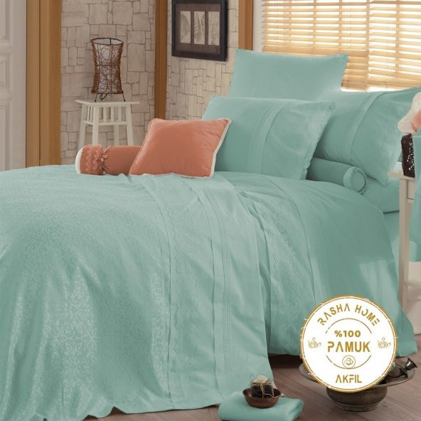 Rasha Home Pikeli Nevresim Takımı – Defne Mint
