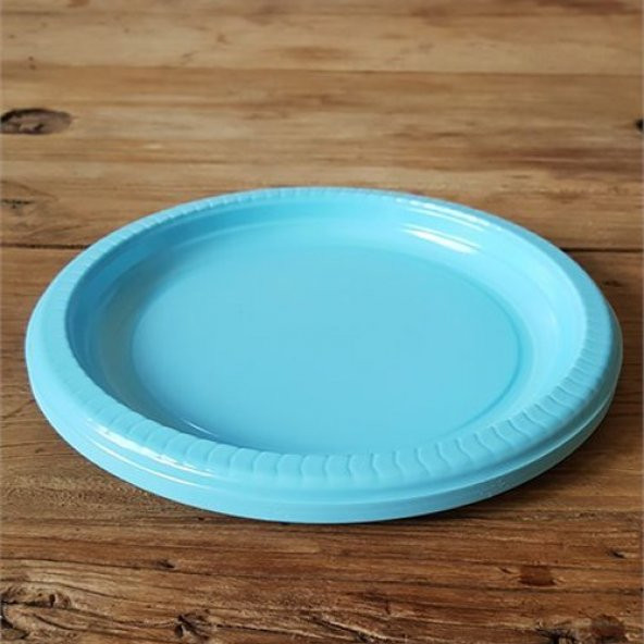 Mavi Plastik Tabak 22 cm-25 Adet - 2