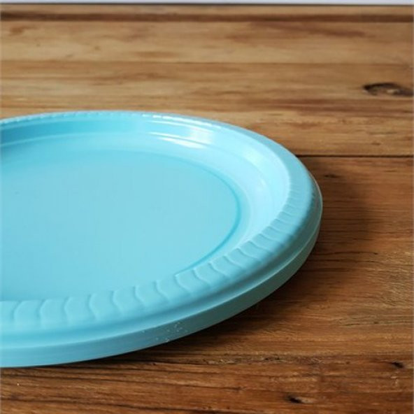 Mavi Plastik Tabak 22 cm-25 Adet - 3