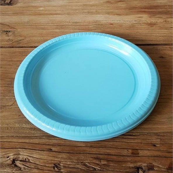 Mavi Plastik Tabak 22 cm-25 Adet - 4