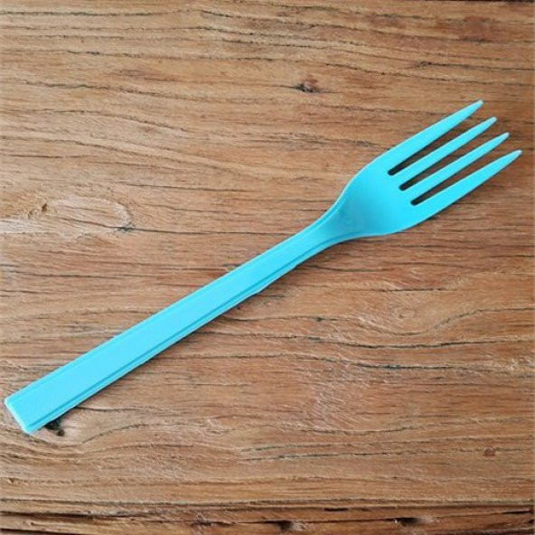 Mavi Plastik Çatal 18 Cm-25 Adet - 3