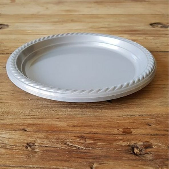 ROLL-UP GRİ (GÜMÜŞ) PLASTİK TABAK 22 cm-25 Adet - 3