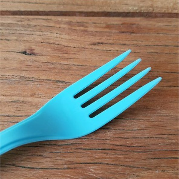Mavi Plastik Çatal 18 Cm-25 Adet - 4