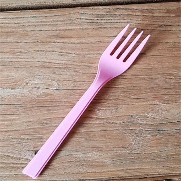 ROLL-UP PEMBE PLASTİK ÇATAL 18 cm-25 Adet - 3