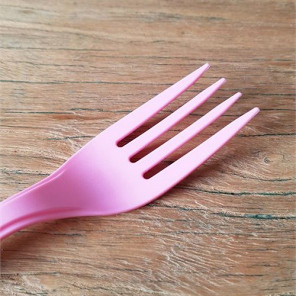 ROLL-UP PEMBE PLASTİK ÇATAL 18 cm-25 Adet - 4