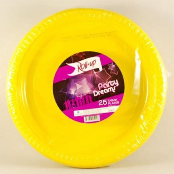 ROLL-UP SARI PLASTİK TABAK 22 cm-25 Adet - 4