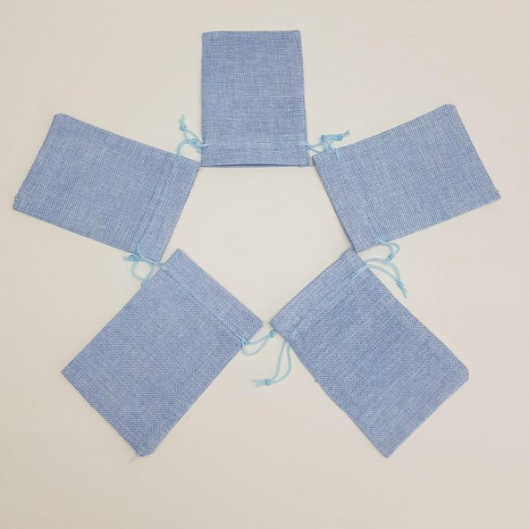 Jüt Keten İpli Çuval Kese Çanta 11x16 Cm. - 5 Adet - 8