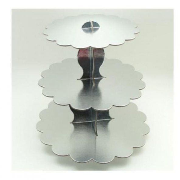 GRİ (GÜMÜŞ) CUPCAKE STAND