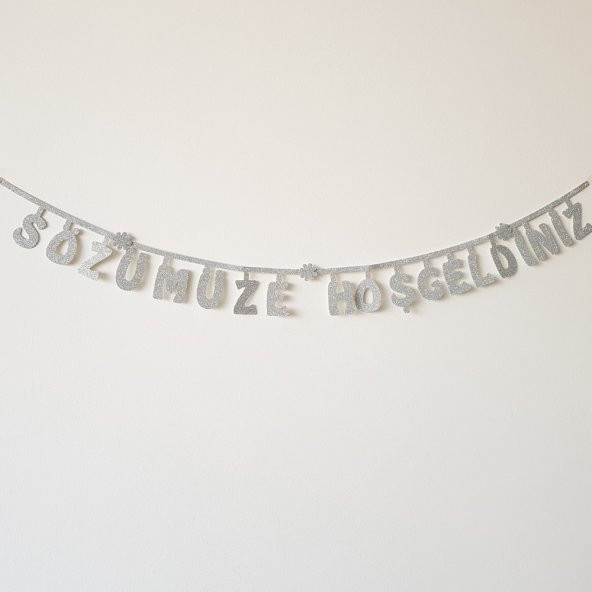 SÖZÜMÜZE HOŞGELDİNİZ YAZISI EVA SÜS 118 Cm - 3