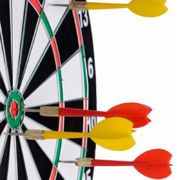 İĞNELİ ÇİFT TARAFLI HEDEF DART TAHTASI 12 İNC - 4 OKLU - 4