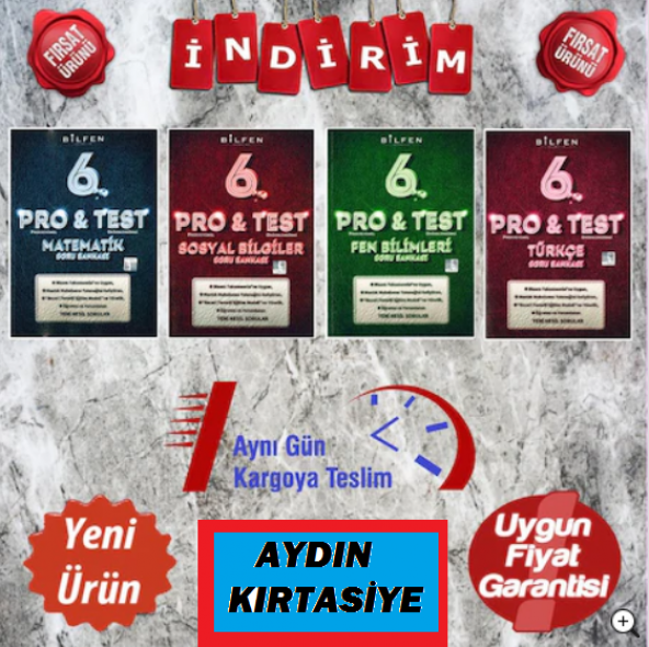 Bilfen 6.Sınıf Pro Test Soru Bankası Seti 4 KİTAP