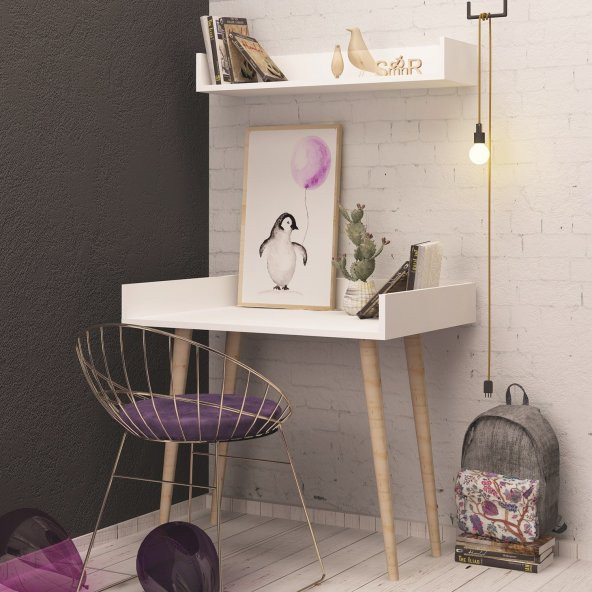 My Mob Ballony Beyaz Çalışma Masası