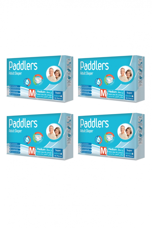 Paddlers Yetişkin Bantlı Bez Medium 30 x 4 li Koli (120 Adet) - 2