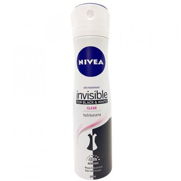 Nivea İnvisible For Black&White Women Deodorant (Clear) 150 Ml