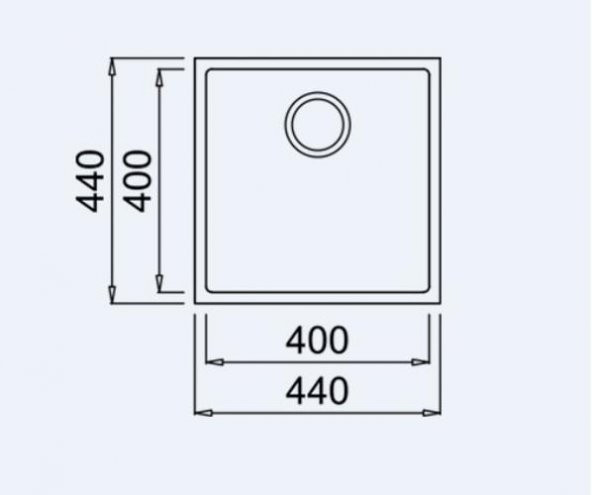 TEKA SQUARE 40X40 TEZGAH ALTI GRANİT EVYE SİYAH - 3