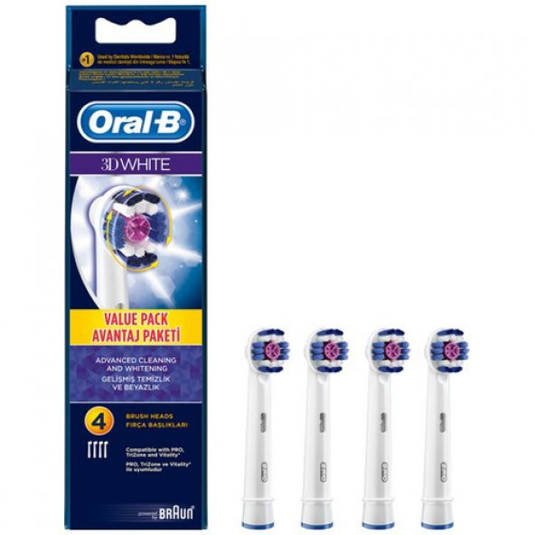 Oral-B 3D White 4'lü Diş Fırçası Yedek Başlığı