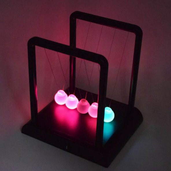 Işıklı Light Up Newtons Cradle Newton Topları Işıklı Kızak Newton - 1