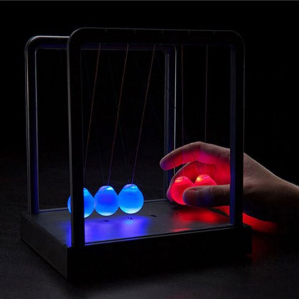 Işıklı Light Up Newtons Cradle Newton Topları Işıklı Kızak Newton - 2
