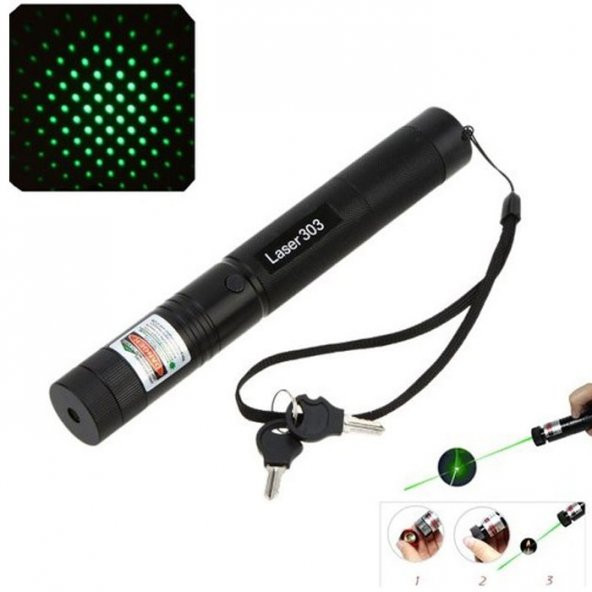Şarjlı Yeşil Lazer Pointer 100 Mw - 3