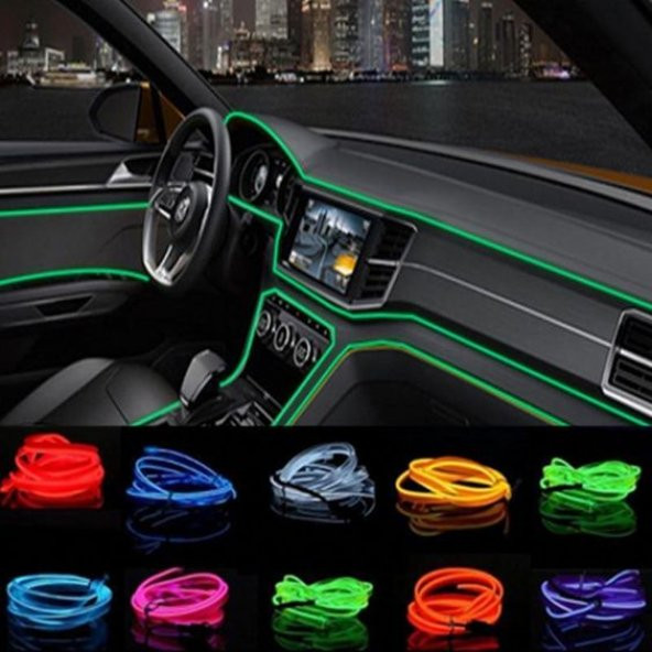 Araç Araba İçi Torpido Ledi Renkli İp Neon İp Led