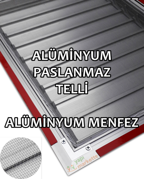 Temmenfez Piramit Serisi  Alüminyum Menfez Parlak Eloksal  Banyo WC Panjuru - 3