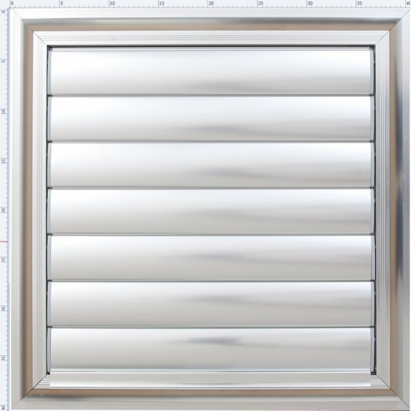 Temmenfez Piramit Serisi  Alüminyum Menfez Parlak Eloksal  Banyo WC Panjuru - 4