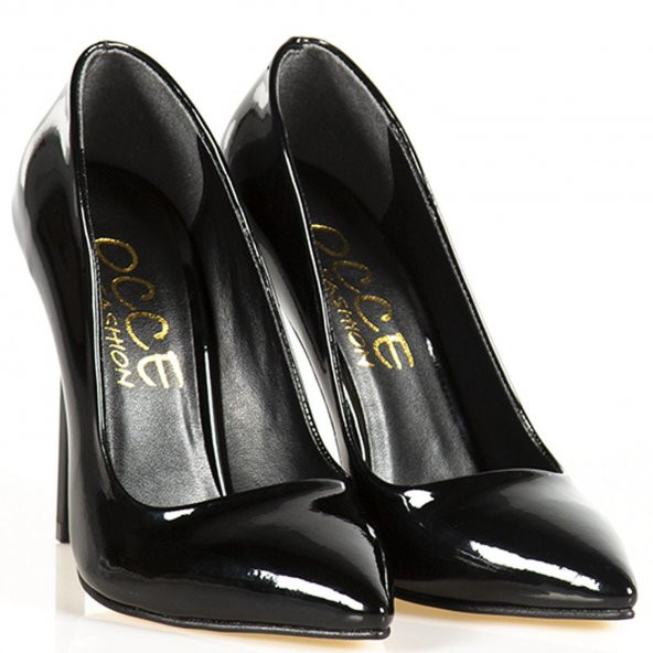 Siyah Rugan Stiletto Kadın Ayakkabı STL177