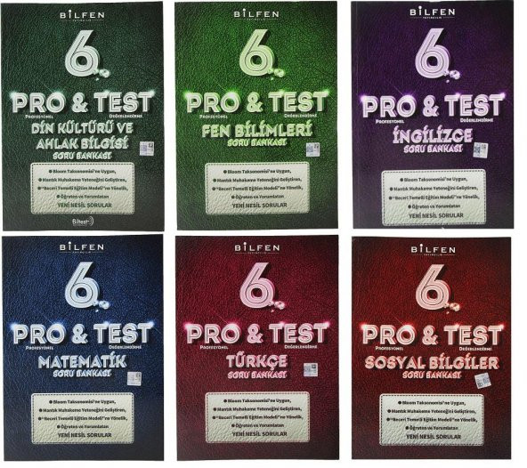 Bilfen 6. Sınıf Pro & Test Soru Bankası Seti 6 Kitap
