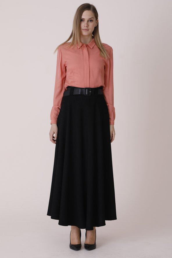 KLOŞ ETEK UZUN SORALLİNE 779 SİYAH - 5