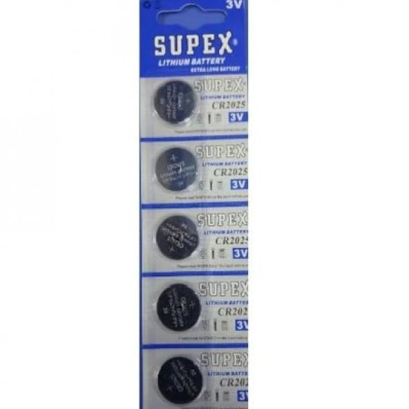 Supex Cr-2025 3v Li̇thi̇um 5li̇ Bli̇ster Pi̇l