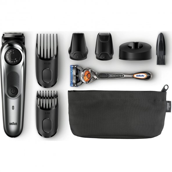 Braun BT 7040 Saç&Sakal Şekillendirici AutoSense Teknoloji Siyah&Gri Kablosuz Islak&Kuru + Gillette Hediye - 4