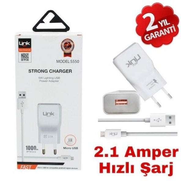 Linktech S550 Strong Micro Usb Ev Şarj Cihazı 2.1A