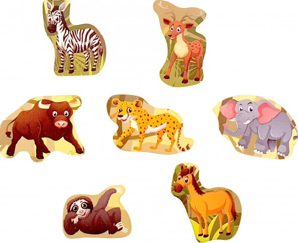 Ahşap Puzzle Hayvanlar Eğitici Çocuk Bebek Oyuncak İngilizce Türkçe - 2