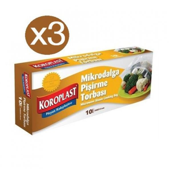Koroplast Mikrodalga Pişirme Torbası 10lu x 3 Paket (24*21,5)