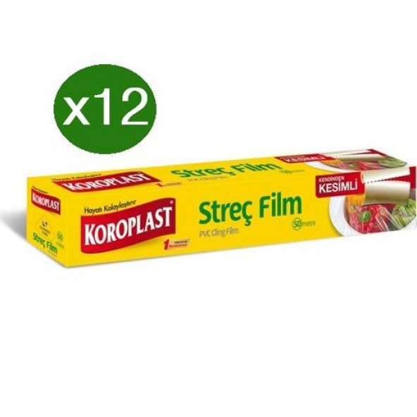 Koroplast Streç Film 50 Metre x 12 Adet - Kendinden Kesimli