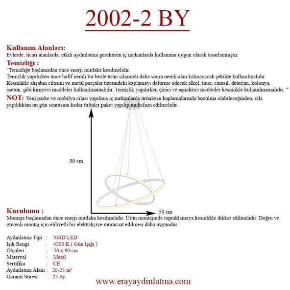 Eray Aydınlatma 2002-2 By Led Beyaz Avize - 4