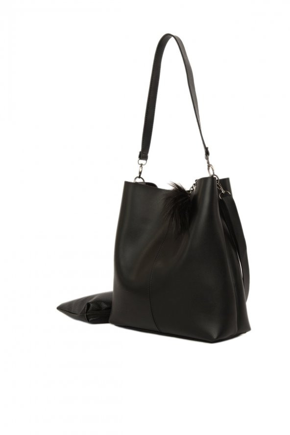 Bagmori Siyah Biritli Mıknatıs Çıtçıtlı Çanta - 2