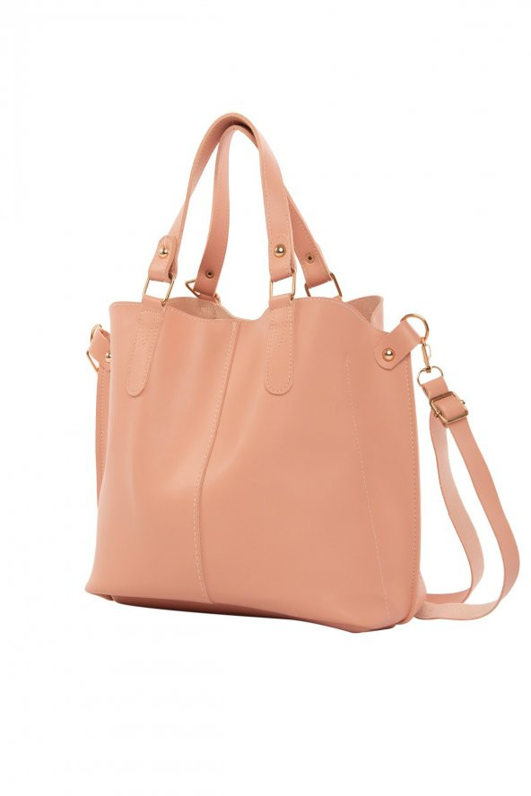 Bagmori Pudra Üç Bölmeli Çıtçıt Detaylı Çanta - Resim 2