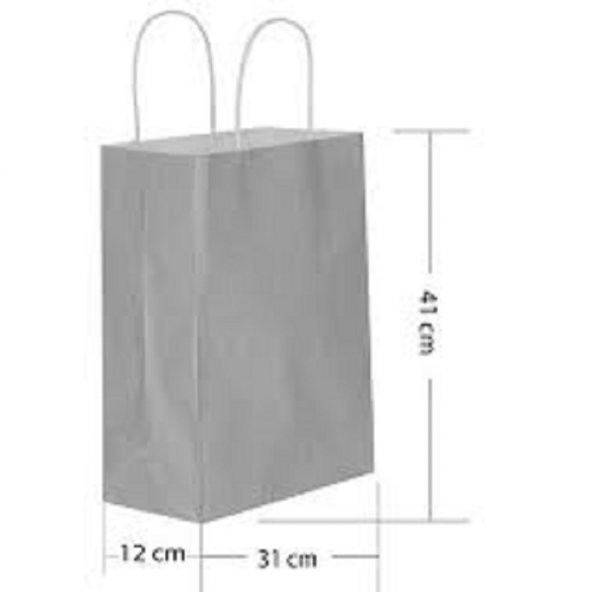 KRAFT KAĞIT ÇANTA GÜMÜŞ 25Lİ 15CM X 20CM