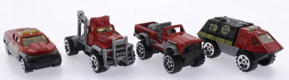 4Lü Die Cast İtfaiye Seti - 3