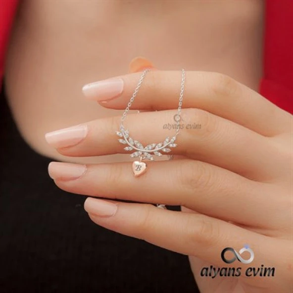 Gümüş İsimli Kalpli Kolye - 5