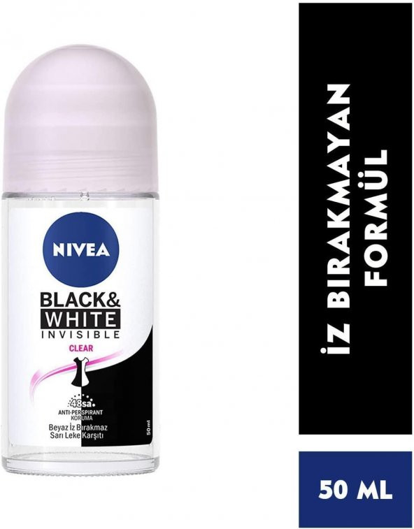 Nıvea Roll On Black Whıte Invısıble Clear Bayan 50 Ml - 2
