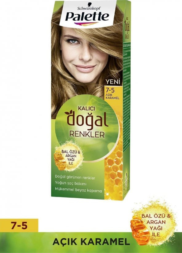 Palette Natural Doğal Renkler Saç Boyası 7-5 Açık Karamel