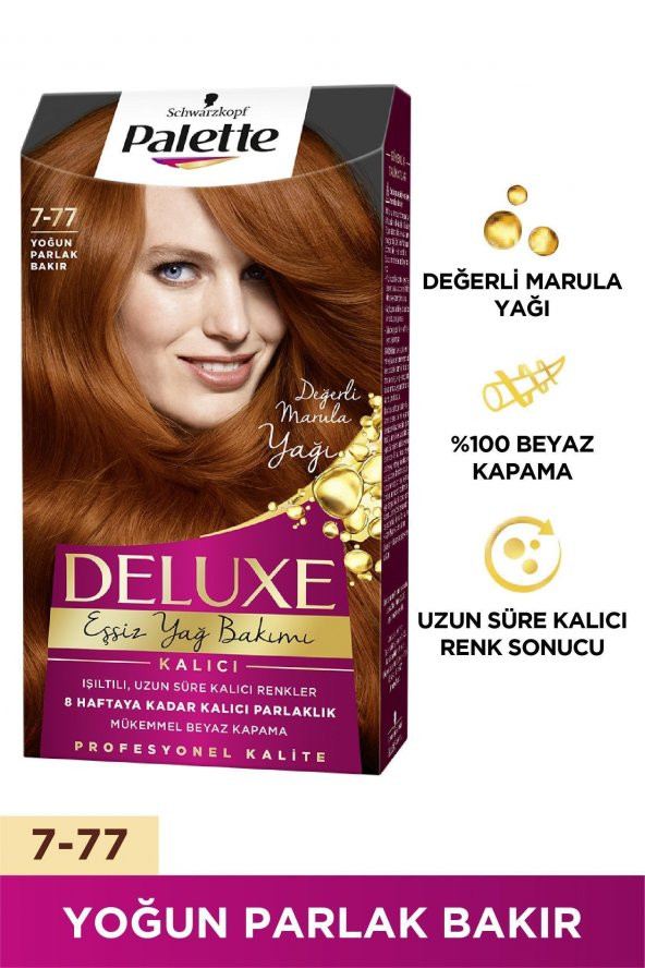 Palette Deluxe Saç Boyası 7-77 Yoğun Parlak Bakır