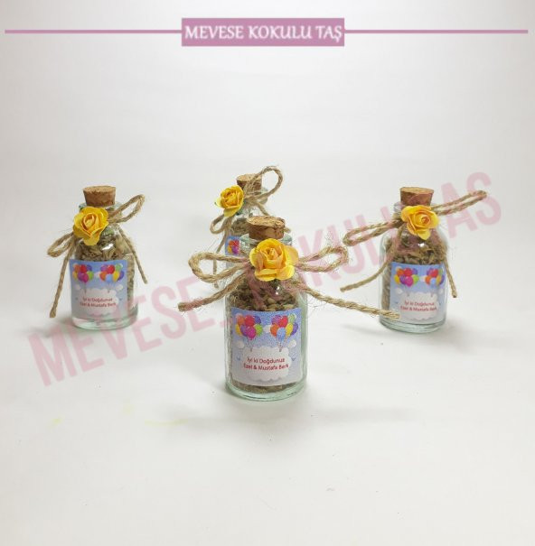 ÜCRETSİZ KARGO 50 ADET Sarı İpli Güllü Lavanta şişesi, Lavanta Sü
