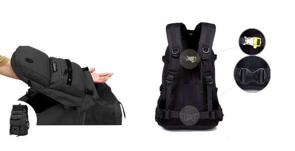 Local Lion Kamp Dağ Seyahat Sırt Çantası Siyah - 2