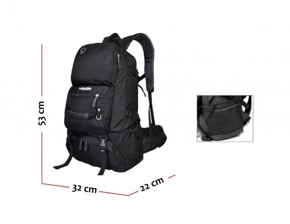 Local Lion Kamp Dağ Seyahat Sırt Çantası Siyah - 5