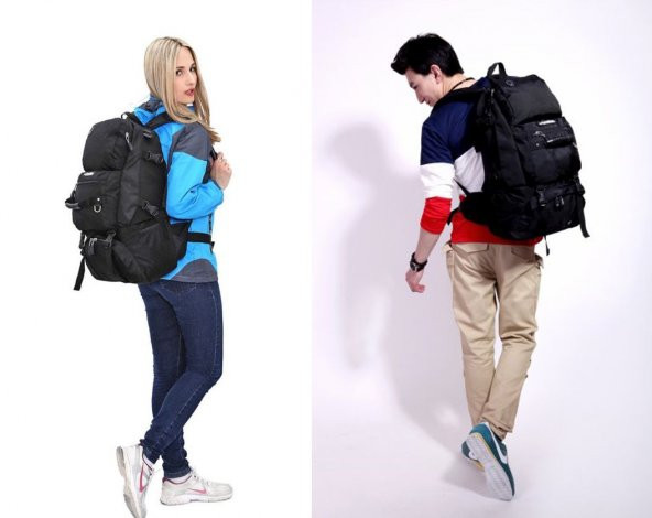 Local Lion Kamp Dağ Seyahat Sırt Çantası Siyah - 6