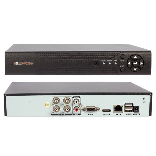 Powermaster PM-12180 1080N H265 4 Kanal DVR/XVR XMeye Kayıt Cihazı