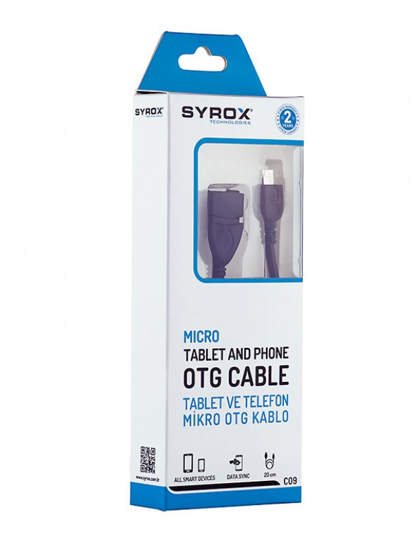 Syrox C09 Siyah Otg Kablo Micro Usb